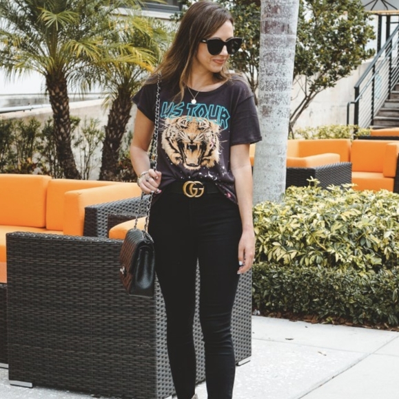 New US Tour Retro Vintage Tiger Graphic T-Shirt - Picture 3 of 7